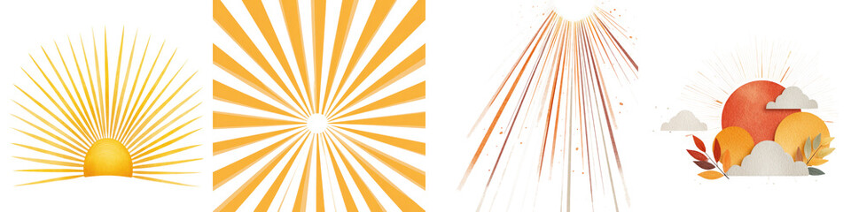 Obraz premium Radiant sun rays bursting through autumn foliage