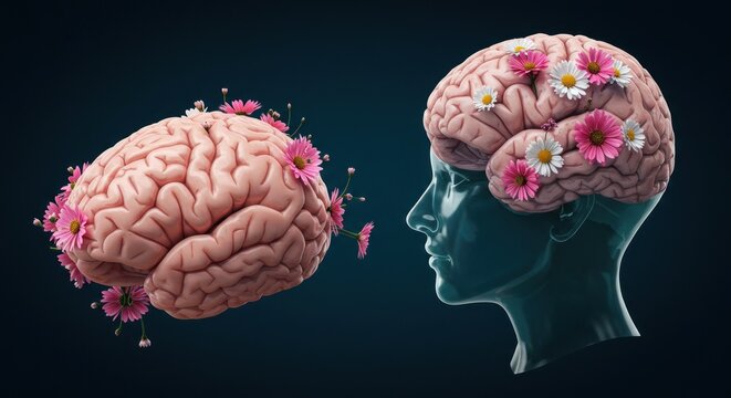 Brain abnormality illustration