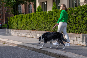 young woman with dog