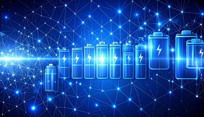Obraz premium Power On: Battery with Bright BackgroundCharged and Glowing: Energy in FocusClean Energy: Battery on Light Canvas