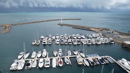 Hillarys, Australia – June 3, 2025: Aerial View of The Hillarys Boat Harbour of Perth CBD