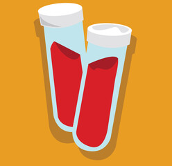 blood sample. test tube icon with a blood sample. 