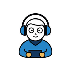 A gamer wearing headphones playing intensely