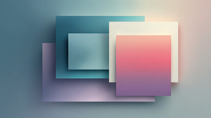 Modern abstract design with layered geometric shapes in soft colors