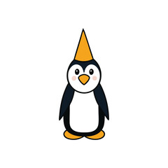 A penguin with a party hat