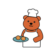 A bear making cookies