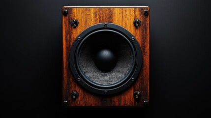 Classic Wooden Speaker with Black Grill and Elegant Design