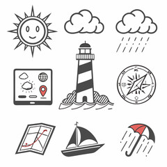 Fototapeta premium lighthouse icons set