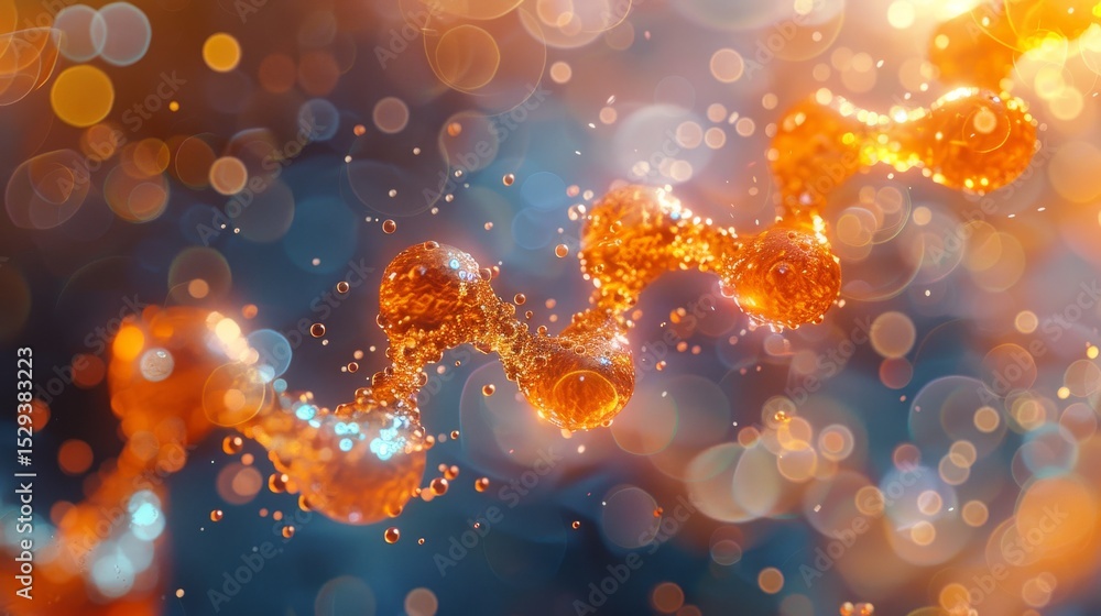 Aufkleber stunning visuals of abstract molecular structures illuminated by dynamic light effects, symbolizing 