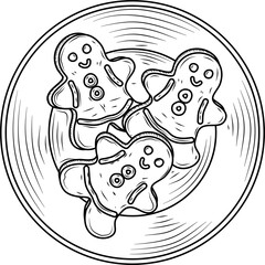 Ginger bread hand drawn illustration