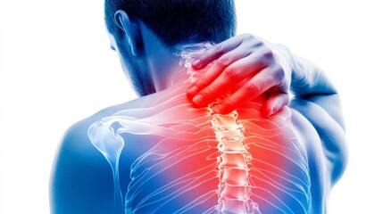 Cervical spine neck joint pain Anatomy For Medical Concept 3D