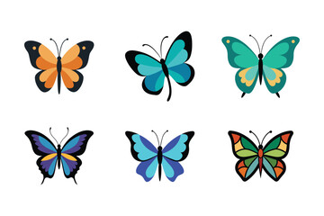 Set of colorful butterfly vector