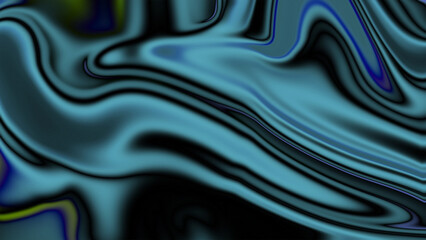 Abstract Swirling Liquid Teal and Black Marble Texture Dynamic Fluid Art Background