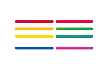 Horizontal rainbow stripes on a white background