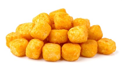 Crispy Potato Bites with White Background.