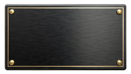 Elegant black metal plaque gold trim blank
