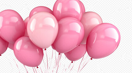 Cluster of Shiny Pink Helium Balloons for Celebrations – Perfect for Birthdays, Baby Showers, Parties, Weddings, and Festive Events – Elegant Floating Balloon Decoration

