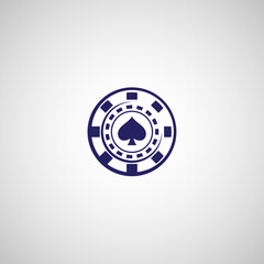 Casino chip Ace of spades icon flat vector design