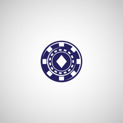 Casino chip Ace of Diamonds icon flat vector design