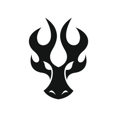 Abstract silhouette of dragon head logo design vector