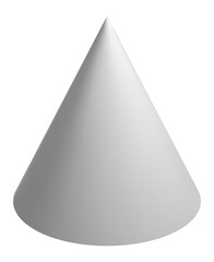 Fototapeta premium White cone standing on a white background representing geometry, simplicity, and minimalism, perfect for educational or abstract design projects