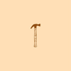 Claw hammer icon flat vector design