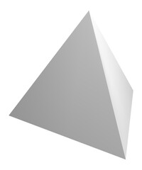 Fototapeta premium Gray pyramid standing on a white background, representing concepts such as stability, growth, and reaching new heights, ideal for businesses and marketing campaigns