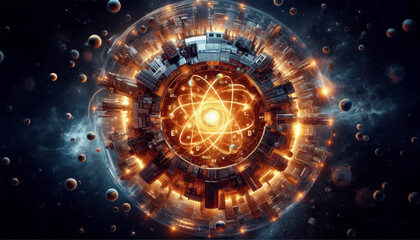 Obraz premium E mc²_Nuclear Fusion