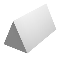 Triangular prism featuring white and gray faces rotating gracefully against a clean white background, ideal for enhancing educational content or geometric design projects