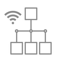 Wi-Fi接続しているシンプルな樹形図のアイコン