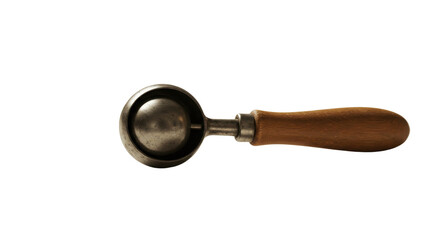 Vintage metal ice cream scoop with wooden handle isolated PNG with Transparent Background