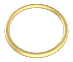 Obraz premium Smooth golden ring forming a perfect circle, representing concepts of endlessness, continuity, and timelessness against a clean white backdrop