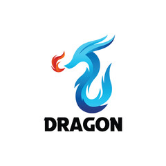Dragon head logo template in gradient color design style