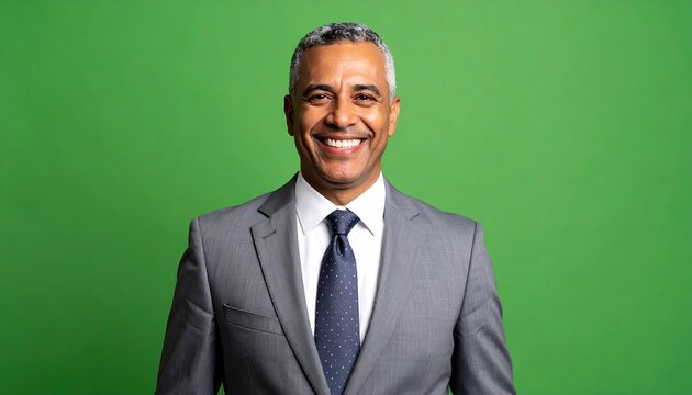 Smiling businessman with green background. (1)