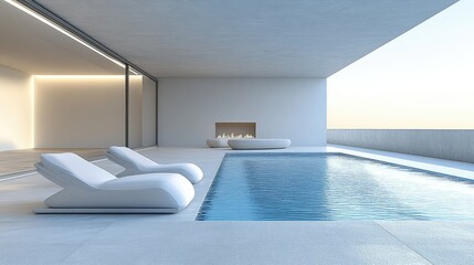 Modern patio with pool