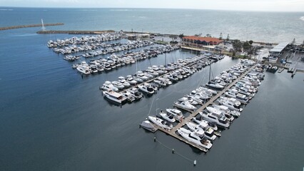 Hillarys, Australia – June 3, 2025: Aerial View of The Hillarys Boat Harbour of Perth CBD