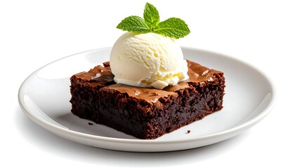 Brownie with Vanilla Ice Cream.