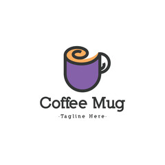 Coffee mug logo design template