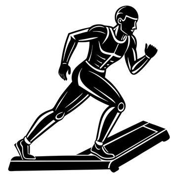 A singel parson clear workout silhouette cardio