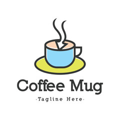 Coffee mug logo design template