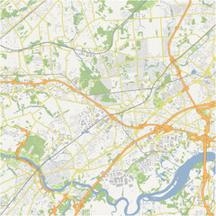 Map of Edison in New Jersey in a normal road map style. Contains layered vector with roads water, parks, etc.