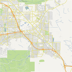 Obraz premium Map of Henderson in Nevada in a normal road map style. Contains layered vector with roads water, parks, etc.