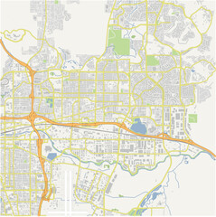 Map of Sparks in Nevada in a normal road map style. Contains layered vector with roads water, parks, etc.