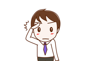 （上半身正面）キリッとした顔で敬礼して姿勢を正して了解する男性