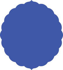 Wavy blue oval shape border frame 