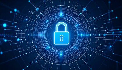 Cyber Security Digital Lock.