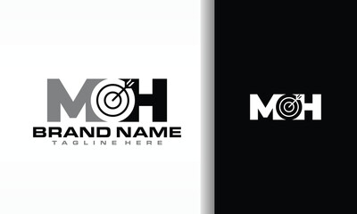 letter MH target logo
