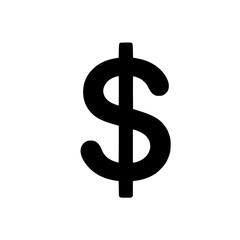 Obraz premium Minimal Black Line Dollar Sign Icon for Finance and Economy