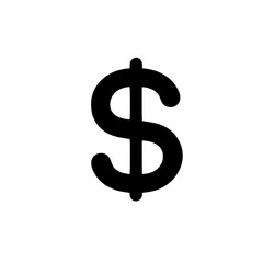 Minimal Black Line Dollar Sign Icon for Finance and Economy