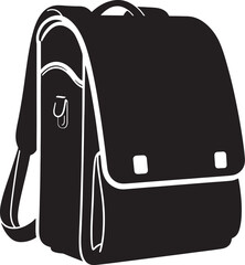 School Bag Silhouette Vector Illustration